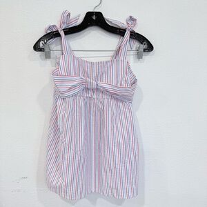 NWT Bella Bliss Boutique Girls Size L Red White Blue Fourth Of July Summer Top